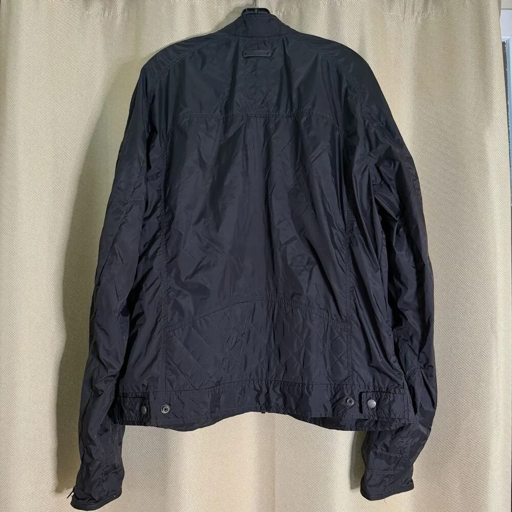 VTG Diesel Technical Nylon Flight Jacket Packable Windbreaker Zip Black Men XXXL